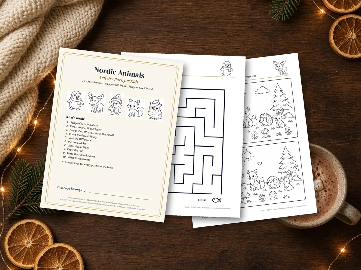 Nordic Animals Activity Pack – preview