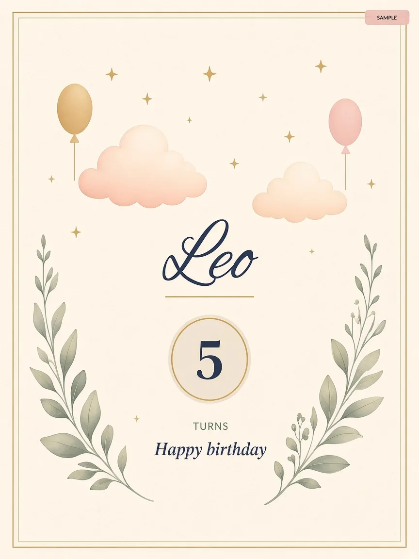 Personalized Birthday Milestone Print – preview