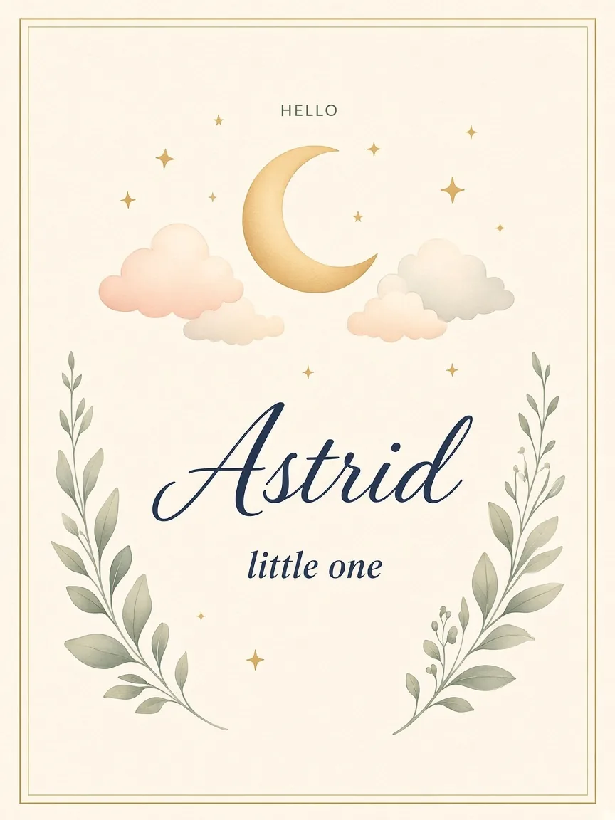 Personalized Hello Name Nursery Print – preview