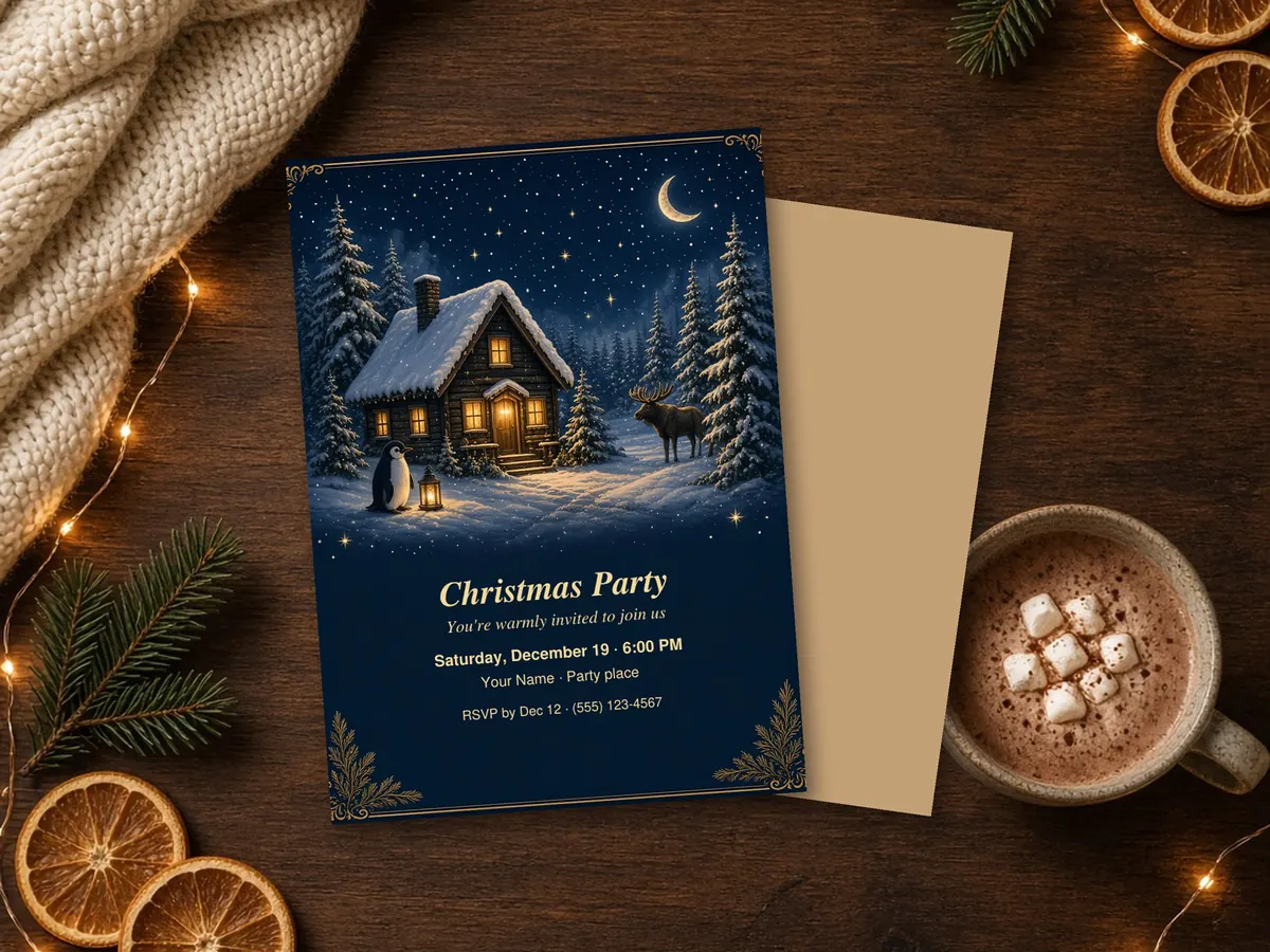 Cozy Christmas Party Invitation – preview