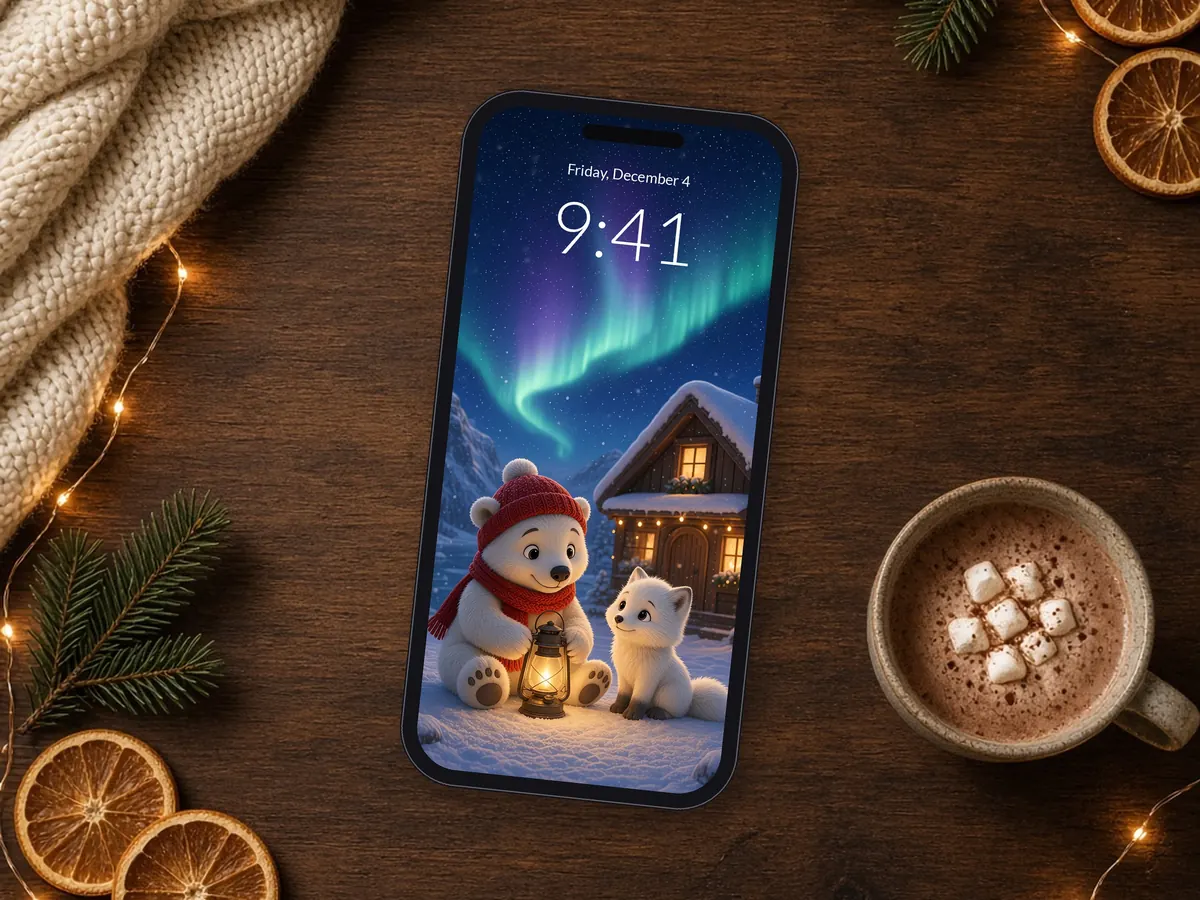 Cozy Polar Bear Wallpaper – preview
