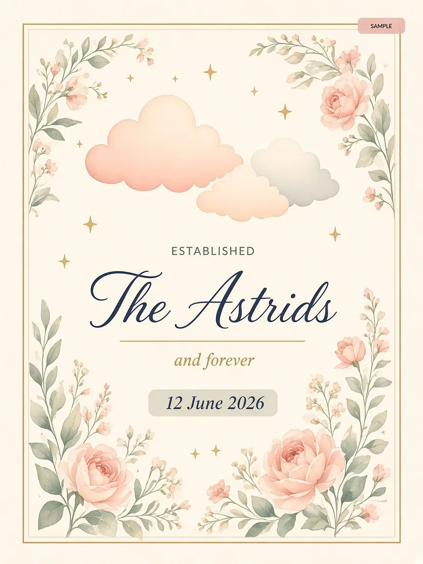 Personalized Wedding Name Print – preview