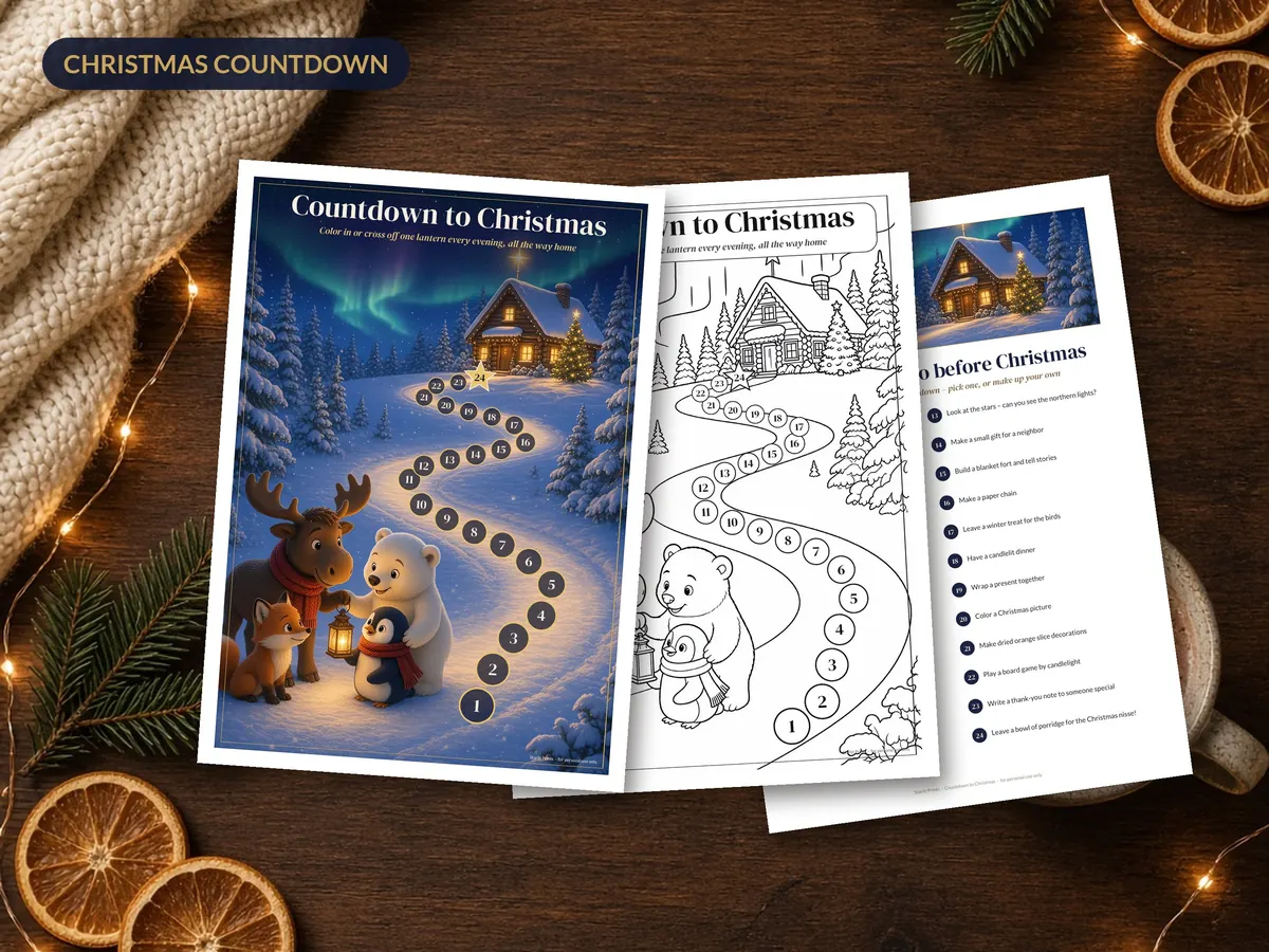Countdown to Christmas – 24 Lanterns Advent Chart – preview