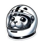 DALL_E_2023-11-11_17.34.46_-_A_die-cut_sticker_design_of_a_seal_with_a_playful__animated_expression__wearing_a_race_car_helmet_with_an_enlarged_visor__reminiscent_of_the_provided_-removebg-preview