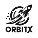 DALL_E_2023-11-24_19.14.36_-_Design_a_black_and_white_logo_featuring_a_stylized_rocket_ship__symbolizing_progress_and_exploration._Include_the_fictional_company_name__OrbitX__in_a-removebg-preview